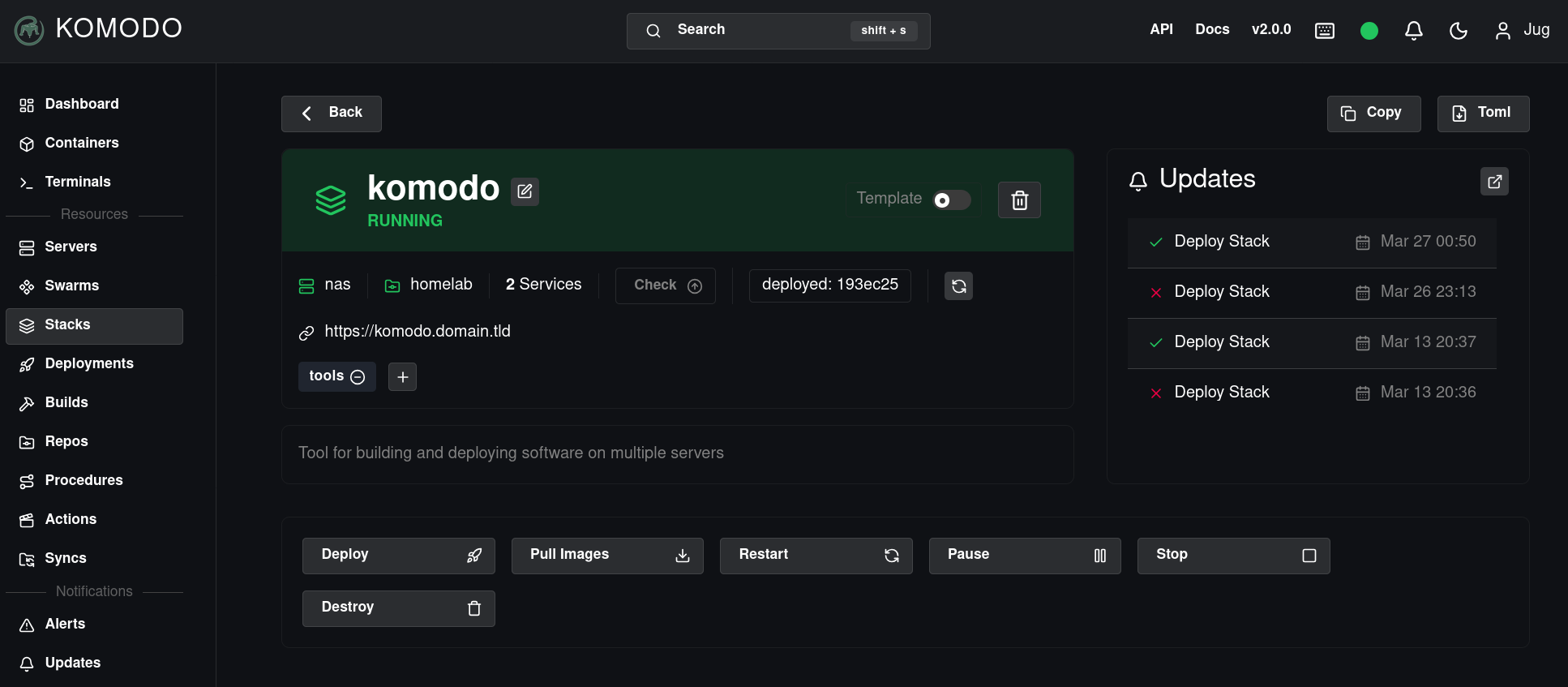 Komodo stack