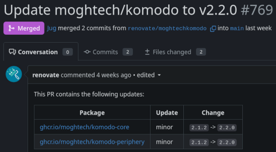Pull Request by Renovate